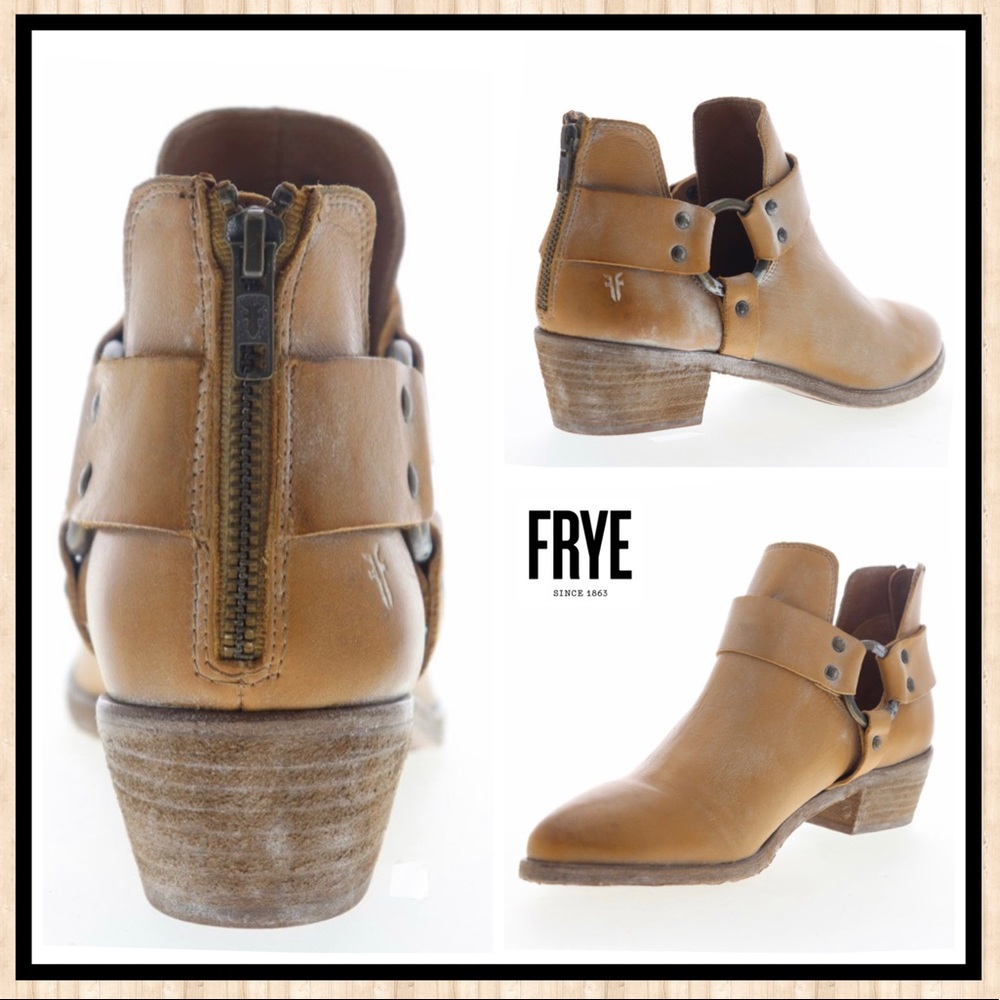 Frye Women’s Ray Harness Back Zip Bootie Tan - Picture 5 of 16